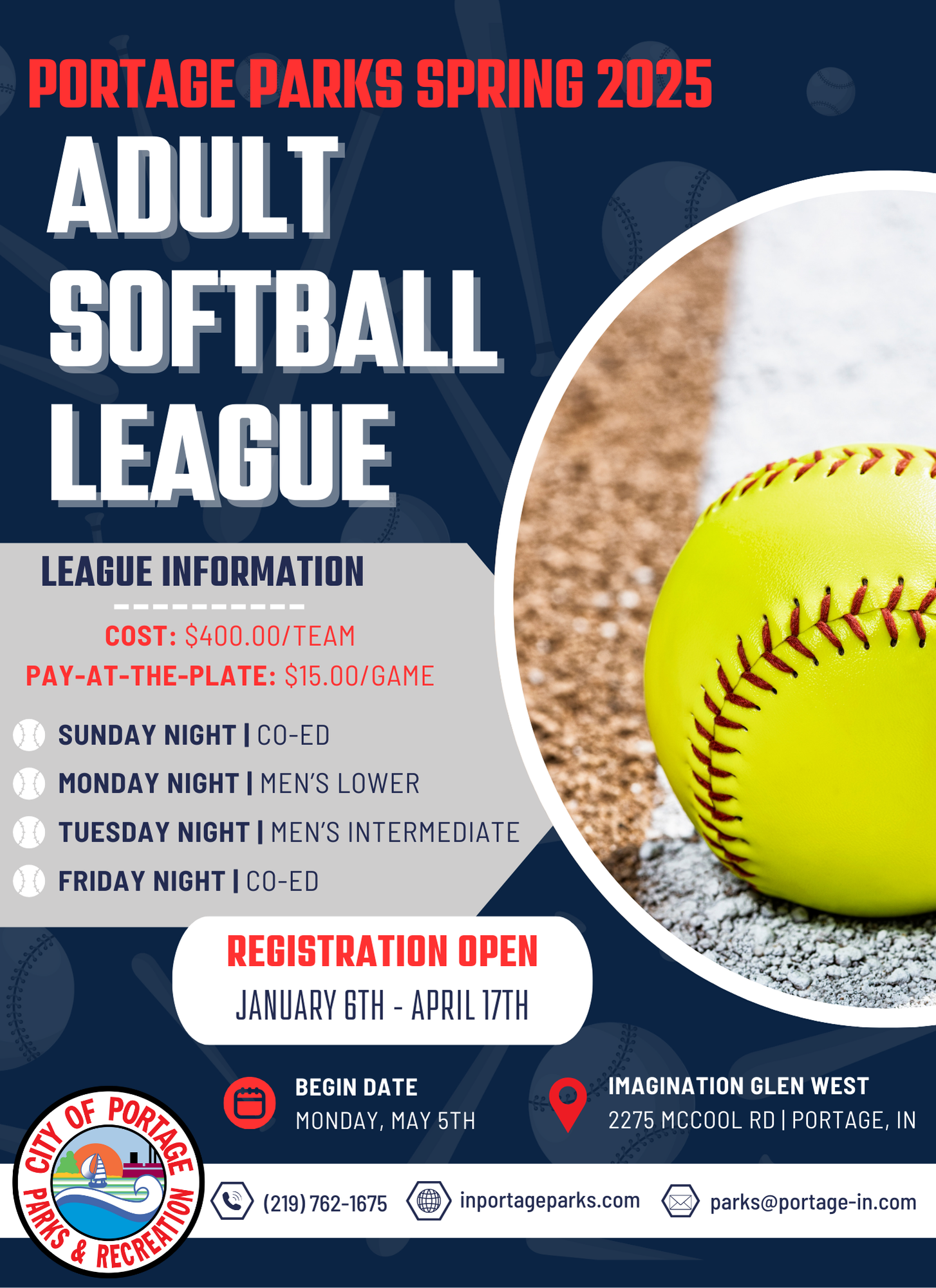 2025 Spring Softball Flyer