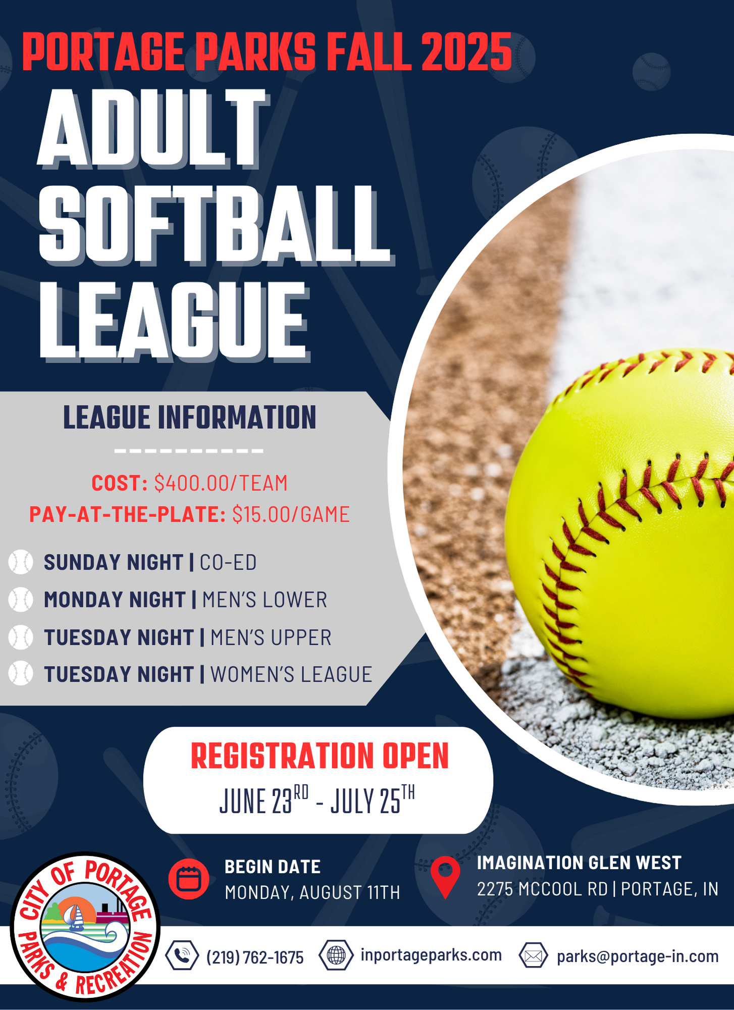 2025 Fall Softball Flyer