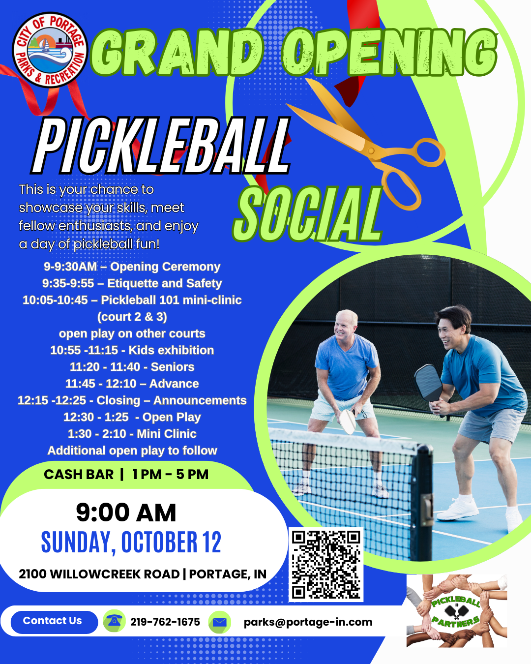 Pickleball Opening Day with QR code